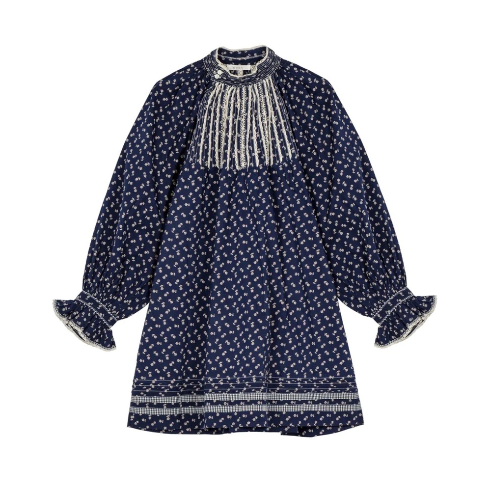 NWT Doen Beatrice Dress in Indigo Blue Size Small